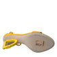 Yellow Leather DG Heels Sandals Shoes