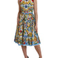 Multicolor Majolica A-line Sleeveless Dress