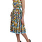 Multicolor Majolica A-line Sleeveless Dress