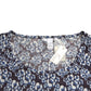 Blue Floral Lace Long Sleeves Top Underwear Blouse