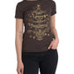 Brown Crewneck 2017 Motive Print T-shirt