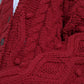 Red Wool Knit Button Down Cardigan Sweater