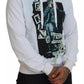 White Caesar Cotton Hooded Sweatshirt Sweater