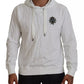 White Cotton Hooded Sweatshirt Logo Sweater