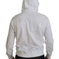 White Cotton Hooded Sweatshirt Logo Sweater