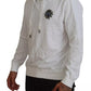 White Cotton Hooded Sweatshirt Logo Sweater