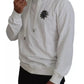 White Cotton Hooded Sweatshirt Logo Sweater