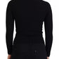 Black Button Down Slim Cardigan Wool Sweater
