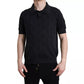 Black DG Logo Silk Jacquard Polo T-shirt
