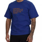 Blue Logo Print Crewneck Cotton T-shirt