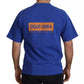 Blue Logo Print Crewneck Cotton T-shirt