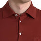 Red Logo Collared Short Sleeve Men T-shirt