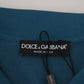 Blue Collared Short Sleeves Silk T-shirt