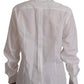 White Cotton Collared Formal Dress Shirt Top