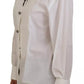 White Cotton Crystals Shirt Embellished Top