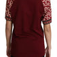 Maroon DG Mania Print Crew Neck T-shirt Top