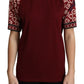 Maroon DG Mania Print Crew Neck T-shirt Top
