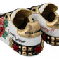 White Roses Sequined Crystal Womens Sneakers Shoes