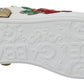 White Roses Sequined Crystal Womens Sneakers Shoes