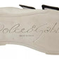White Gold Leather Trainers Sneakers Shoes