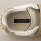 White Gold Leather Trainers Sneakers Shoes