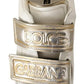 White Gold Leather Trainers Sneakers Shoes