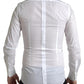 White Bib Cotton Poplin Men Formal GOLD Shirt