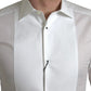 White Bib Cotton Poplin Men Formal GOLD Shirt