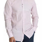 Light Pink Cotton Men Formal GOLD Dress Shirt