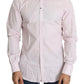 Light Pink Cotton Men Formal GOLD Dress Shirt