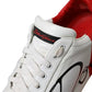 White Red Leather Logo Low Top Sneakers Shoes
