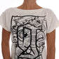 Cap Sleeve Top with Signature Print