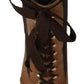 Brown Stretch Suede Ankle High Boots Shoes