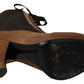 Brown Stretch Suede Ankle High Boots Shoes