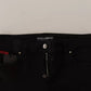Black Cotton Skinny Denim Logo Plaque Jeans