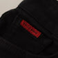 Black Cotton Skinny Denim Logo Plaque Jeans