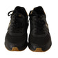 Black Gold Leather Low Trainers Sneakers Men Shoes