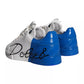 White Blue Leather Logo Low Top Sneakers Men Shoes