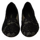 Black Floral Lace Loafers Flats Shoes