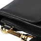 Black Calf Leather Large Logo Document Holder Clutch Men Bag