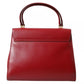 Red Leather Top Handle Crossbody WELCOME Shoulder Bag