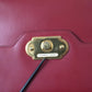 Red Leather Top Handle Crossbody WELCOME Shoulder Bag