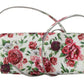 White Purse Clutch Floral Roses Leather Cross Body Bag