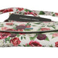 White Purse Clutch Floral Roses Leather Cross Body Bag