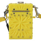 Yellow Plexiglass Crystals Box Padlock Women Clutch Bag