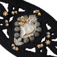 Black Canvas Embellished Waist Women Belt