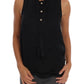 Chic Sleeveless Black Shirt Blouse