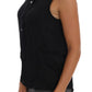 Chic Sleeveless Black Shirt Blouse