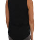 Chic Sleeveless Black Shirt Blouse