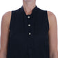 Chic Sleeveless Black Shirt Blouse